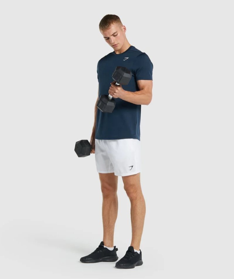 Men's Gymshark Arrival Regular Fit T-Shirts Navy | CA AD5370